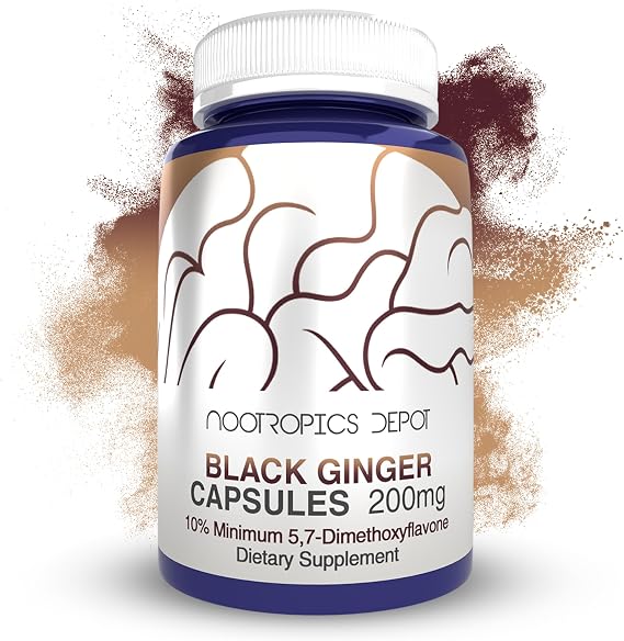 Nootropics Depot Black Ginger Extract Capsules | 10% 5,7-dimethoxyflavone | 60 Count