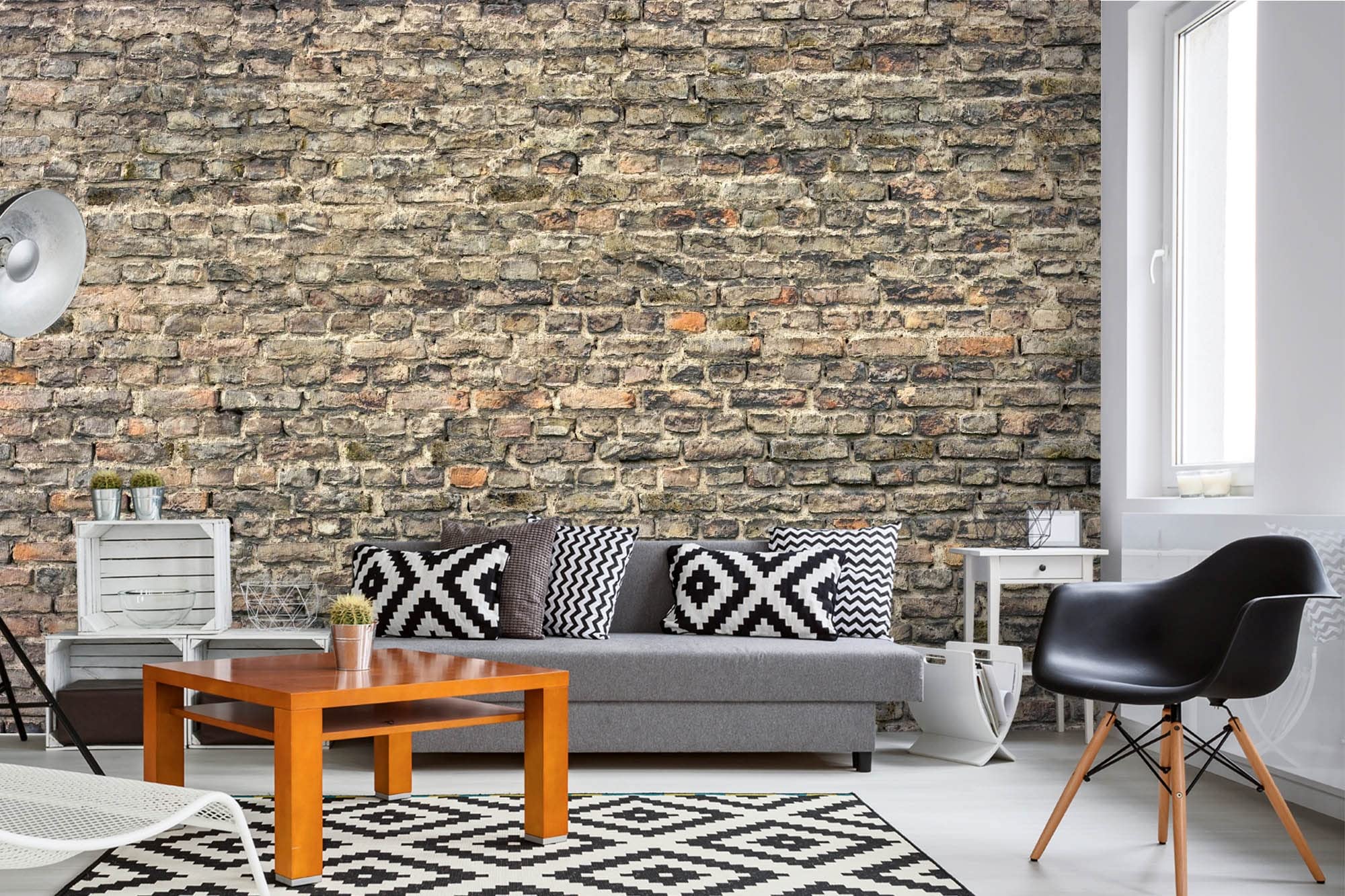 DIMEX LINE Non-Woven Photo Wallpaper Old Brick Wall 375 x 250 cm - Non-Woven Wallpaper, Wall Mural, Wall Art - Wallpaper for Living Room, Bedroom, Office, Kitchen