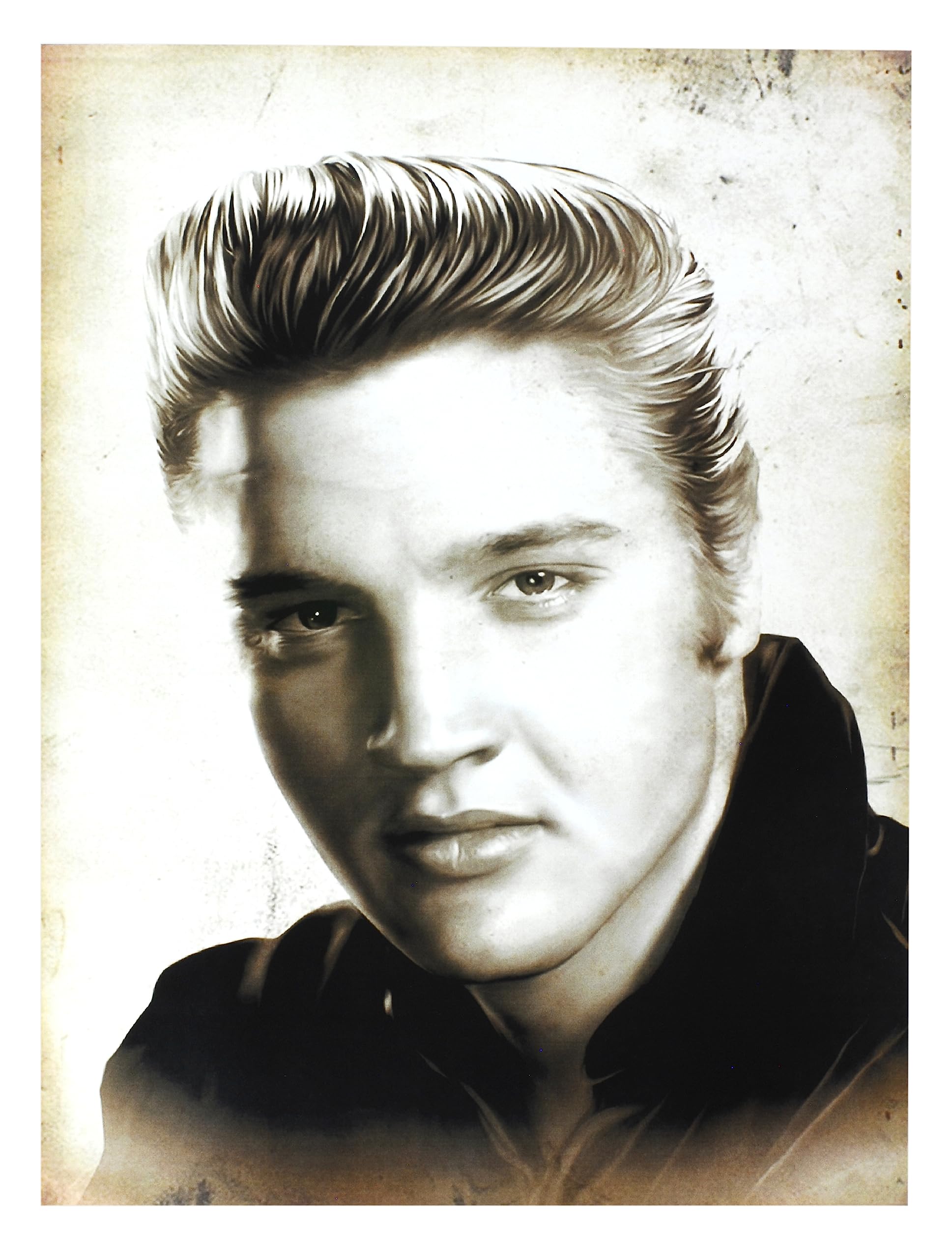 Kustom Art Earthy Tones Elvis Presley Hollywood Famous Actors Series Wall Poster Unframed Art Print On Coated Paper 40 X 30 Cm