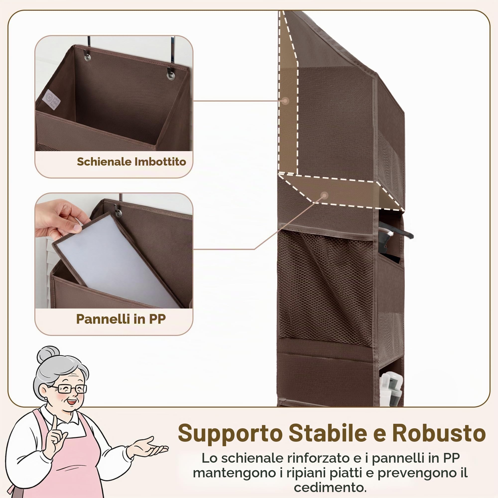 GRANNY SAYS Bündel aus Organizzatore per Armadio a 6 ripiani und Porta Oggetti da Appendere con 4 Tasche
