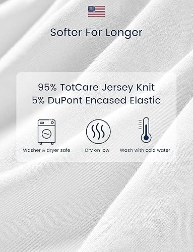 Miniatura 5 de TotAha Sábanas elásticas para cuna de alta calidad (paquete de 4), hipoalergénicas, cómodas y sedosas, suaves, efecto calmante, sábanas de punto