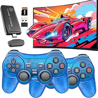 2025 Retro Gaming Console - 64GB Game Stick with 20,000+ Games, Plug & Play Video Games 4K HDMI Output + 2 Controllers for TV Retro Game Console 2.4GHz