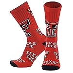 Texas Tech Red Raiders Mayhem Crew Socks (Scarlet/Black/White, Medium) - Texas Tech Red Raiders Scarlet/Black/White,Medium