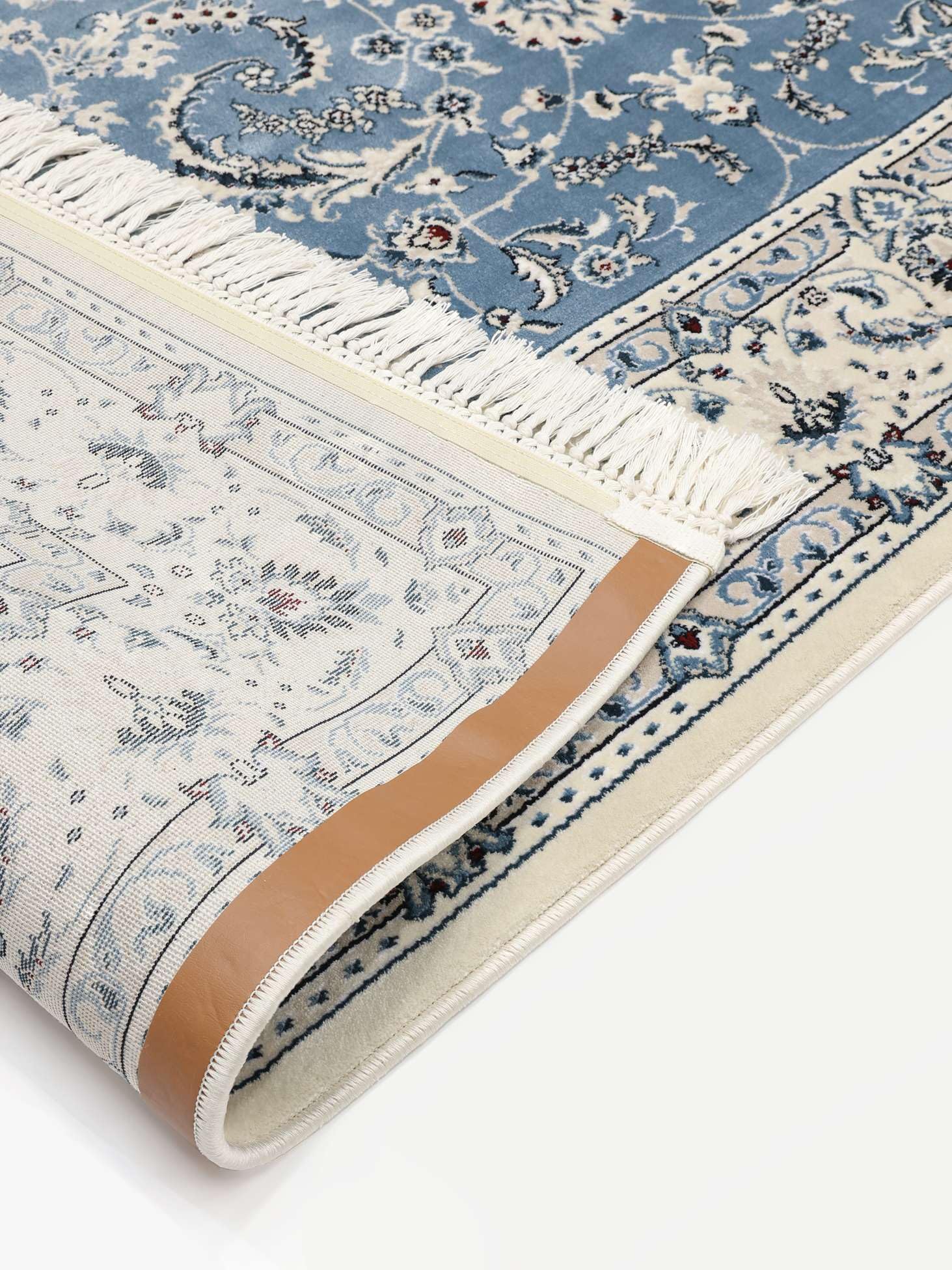 RugVista Nain Florentine, Alfombra, Orientales Oriente Medio Tradicionales Nain, 150 x cm, Cuadrado, Pelo Medio, Sala de Estar, Comedor, Dormitorio, Cocina, Pasillo, Limpieza en seco, Claro Azul
