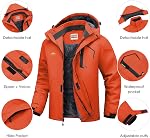 WULFUL Men's Ski Jackets Warm Winter Snow Windbreaker Resistant Snowboard Fleece Coat Mountain Waterproof Parka with Hood