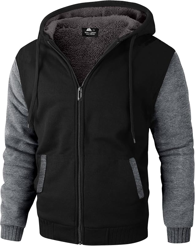 ZITY buzo con capucha y cremallera para hombre, buzo de invierno pesada, campera cálida con forro polar Sherpa