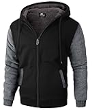 ZITY Men's Zip Up Hoodie Heavyweight Winter Sweatshirt Fleece Sherpa Lined Warm Jacket