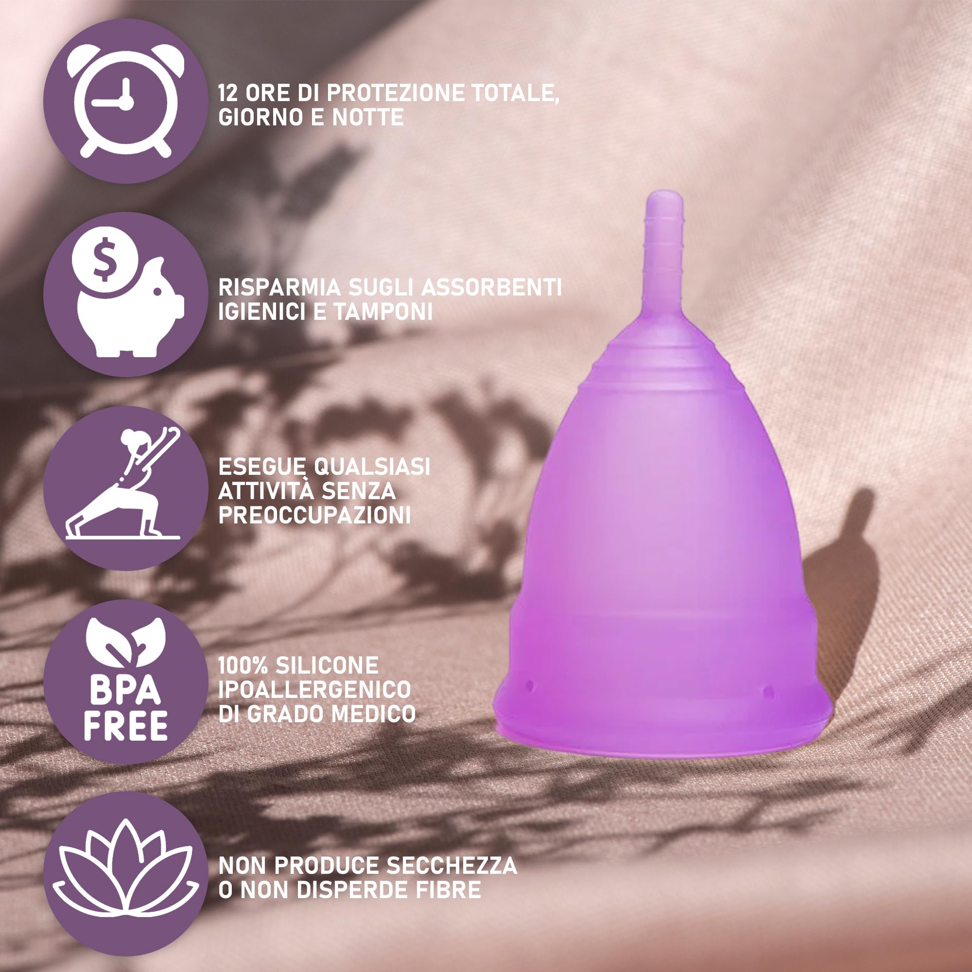 Kubek menstruacyjny – 2 filiżanki menstruacyjne w rozmiarach L, sterylizator i bawełniana torba do noszenia – 100% miękki silikon medyczny, nadaje się do prania i wielokrotnego użytku