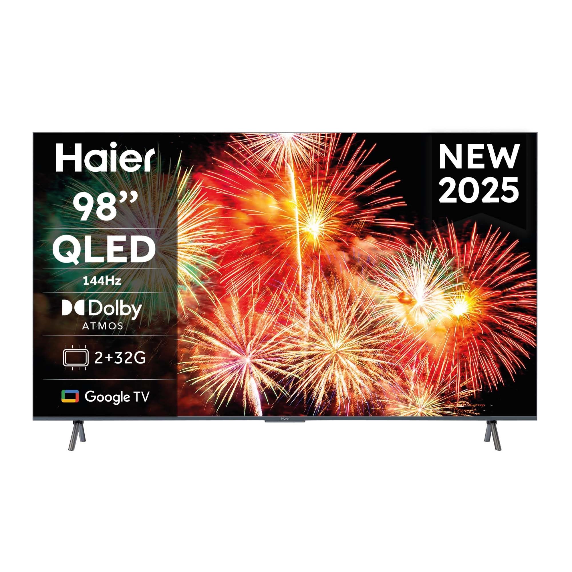 Haier QLED Full Array 4K UHD S900UX 98'', Smart TV, Google TV, Dolby Atmos e Dolby Vision, HDR 10, Telecomando Smart, Google Assistant, Bluetooth 5.1, DBX TV, HDMI 2.1 x 4 [2024]