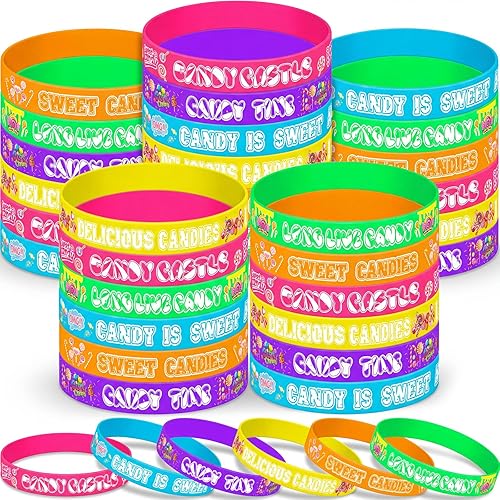 Giegxin 36 Pcs Candyland Party Favors Candy Silicone Bracelets Carnival