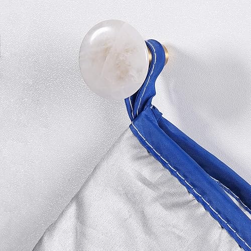 Miniatura 5 de Rockcloud Paquete de 4 pomos de piedra de cristal para cajones con tornillos para decoración del hogar, manijas de piedra de cuarzo de forma redonda