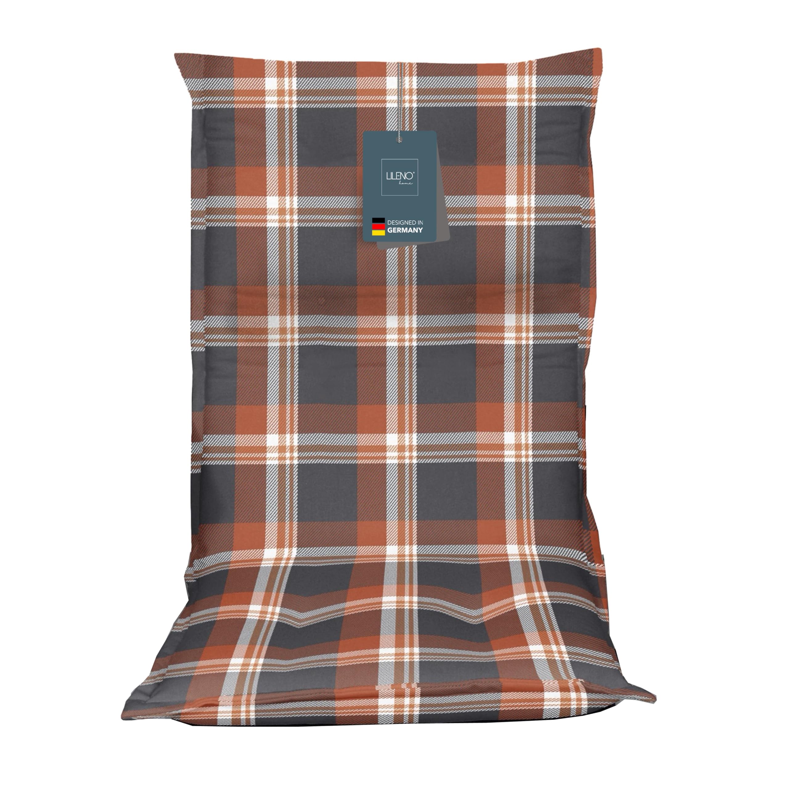 LILENO HOME Garden Chair Cushions [Set of 1 - Low-Back] in Chequered Red