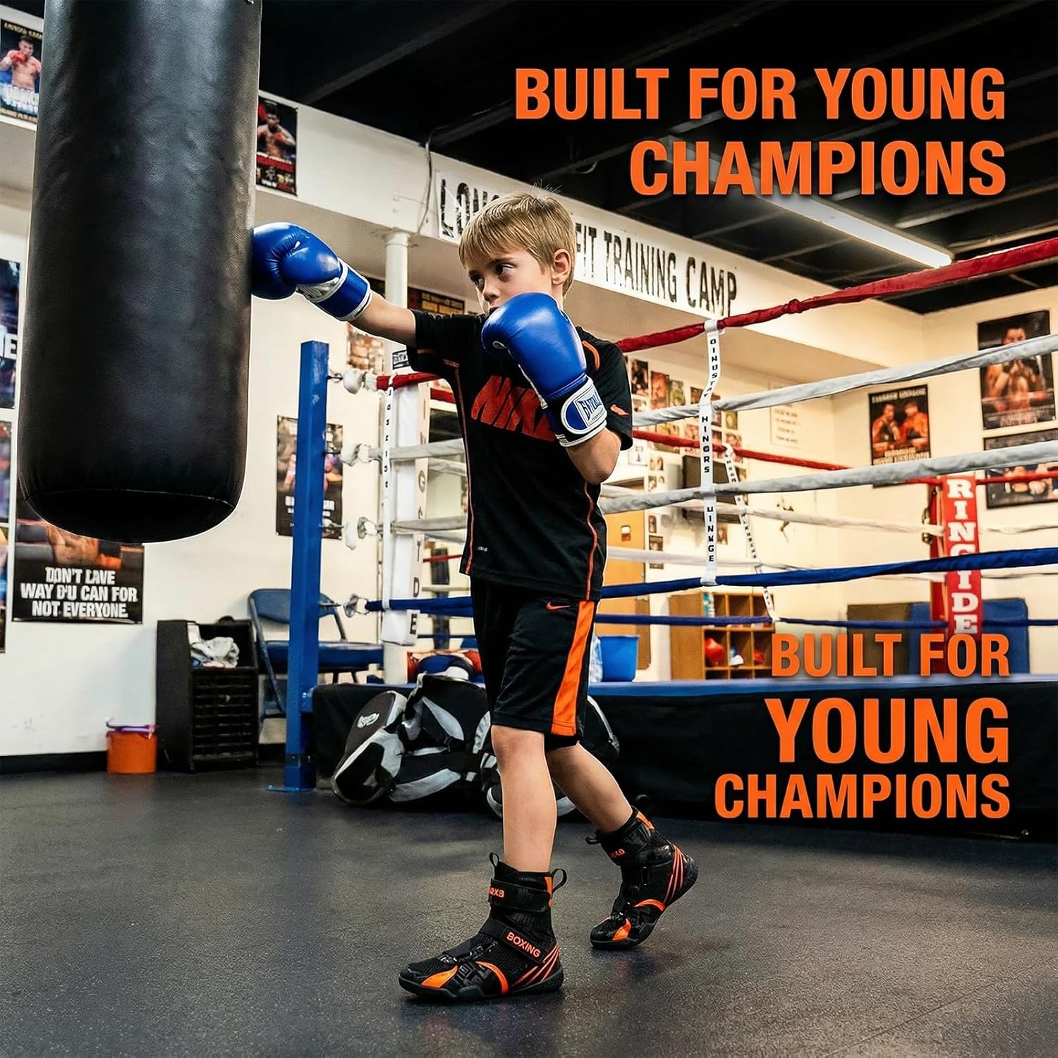 Kids Boxing Shoes Boys Girls Youth Wrestling Shoes Lightweight Breathable Fitness Training Powerlifting Sneakers