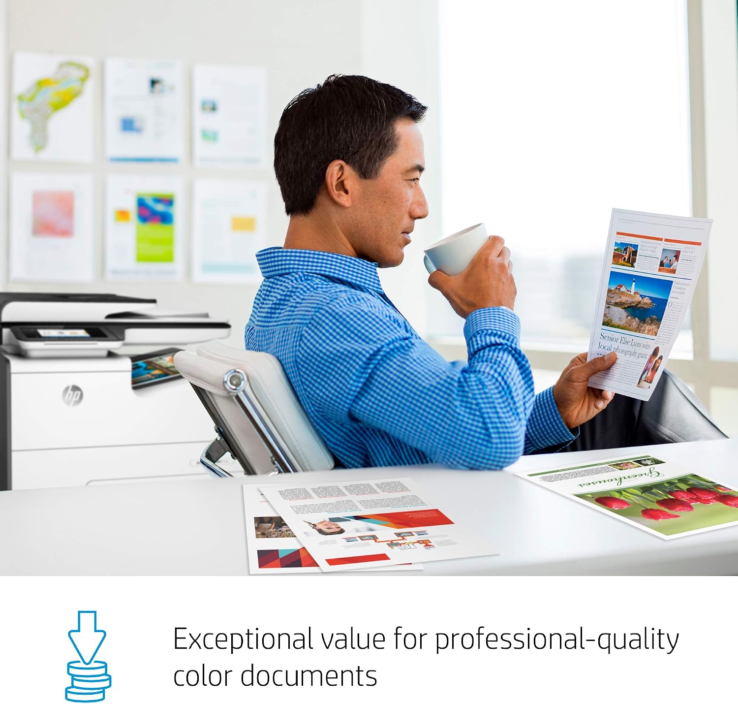 HP PageWide Pro 577dw Color Multifunction Business Printer with Wireless & Duplex Printing (D3Q21A)