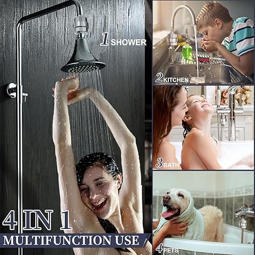 Miniatura 8 de EMBATHER - Filtro de ducha de 20 etapas para agua dura, elimina clorofluorurometales pesados, filtro suavizante de ducha de alto rendimiento para