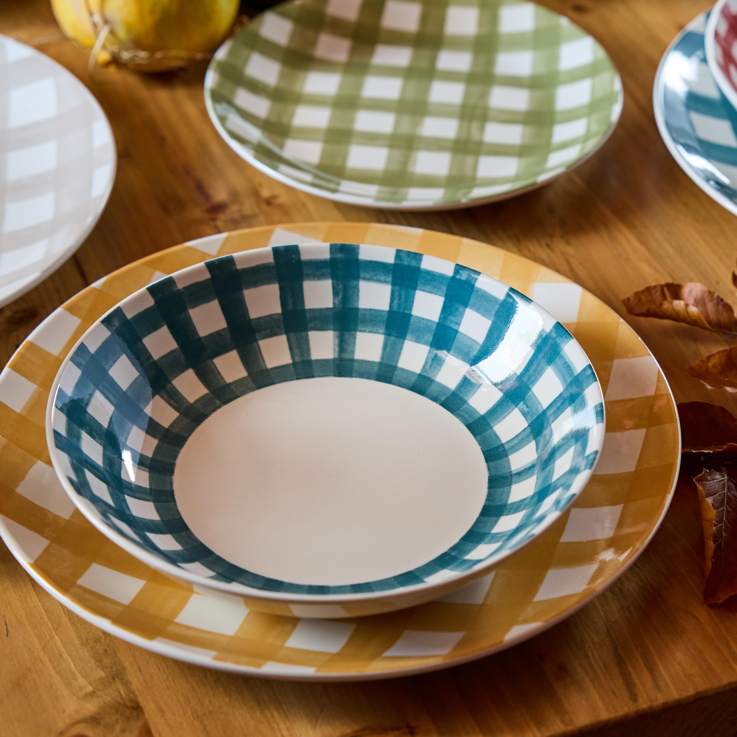 Tognana Caledonia, service de vaisselle 18 pièces pour 6 personnes, en porcelaine, multicolore