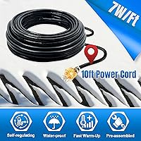 Vista 4 de MAXKOSKO Cable térmico de techo de 60 pies (cable de 10 pies), cable de fusión de nieve autorregulable, cinta térmica de 120 V de 7 W/pies