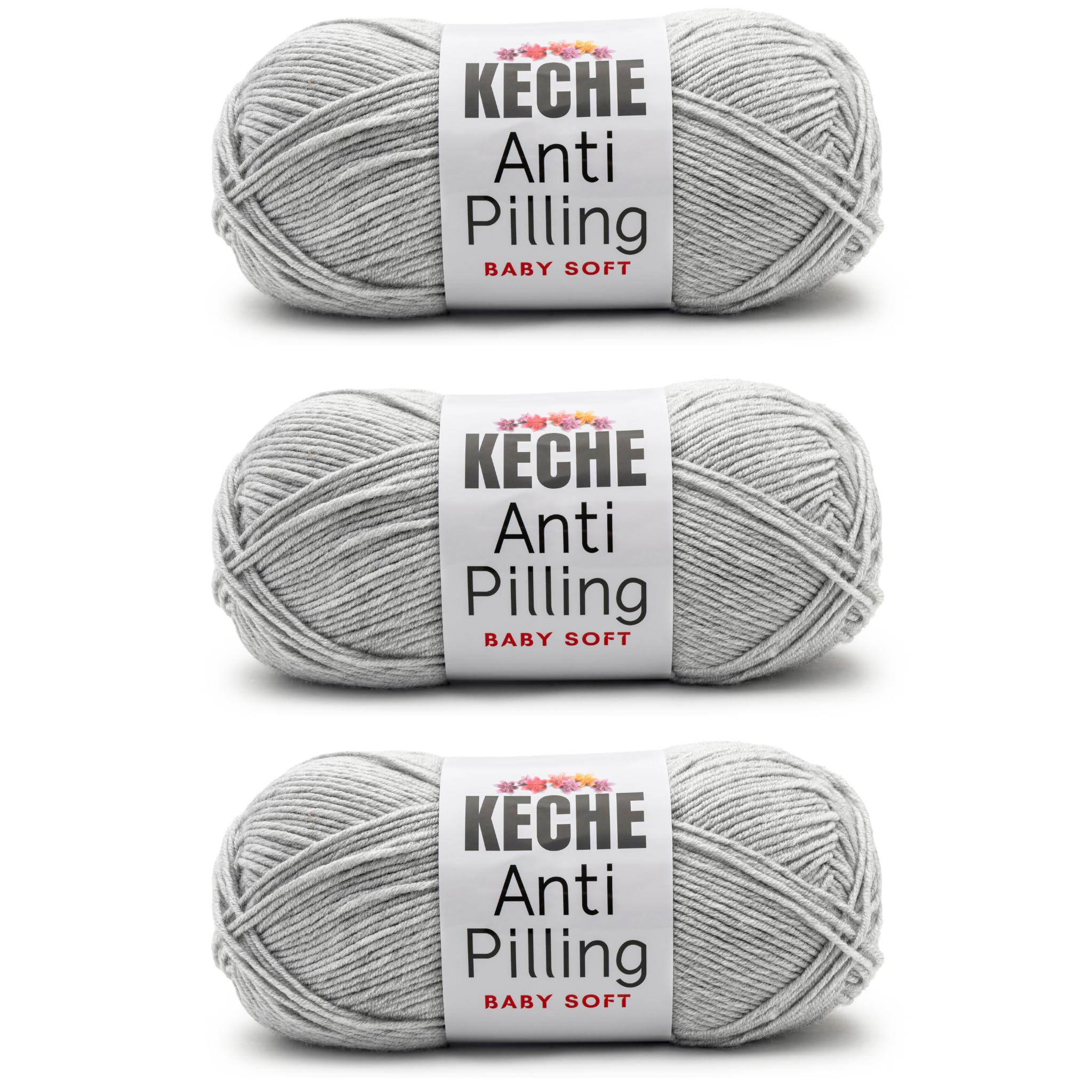 Soft DailyKnit DK Yarn, 100% Anti-Pilling Acrylic for Knitting Crocheting, Light Weight #3 (3.52 oz / 274 Yds) 1 Skein - Red — view 41
