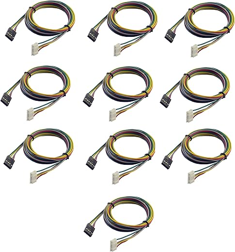 Invento 10pcs 1mtr Nema 17 6pin XH2.54 to 4pin dupont connector stepper motor 3d printer