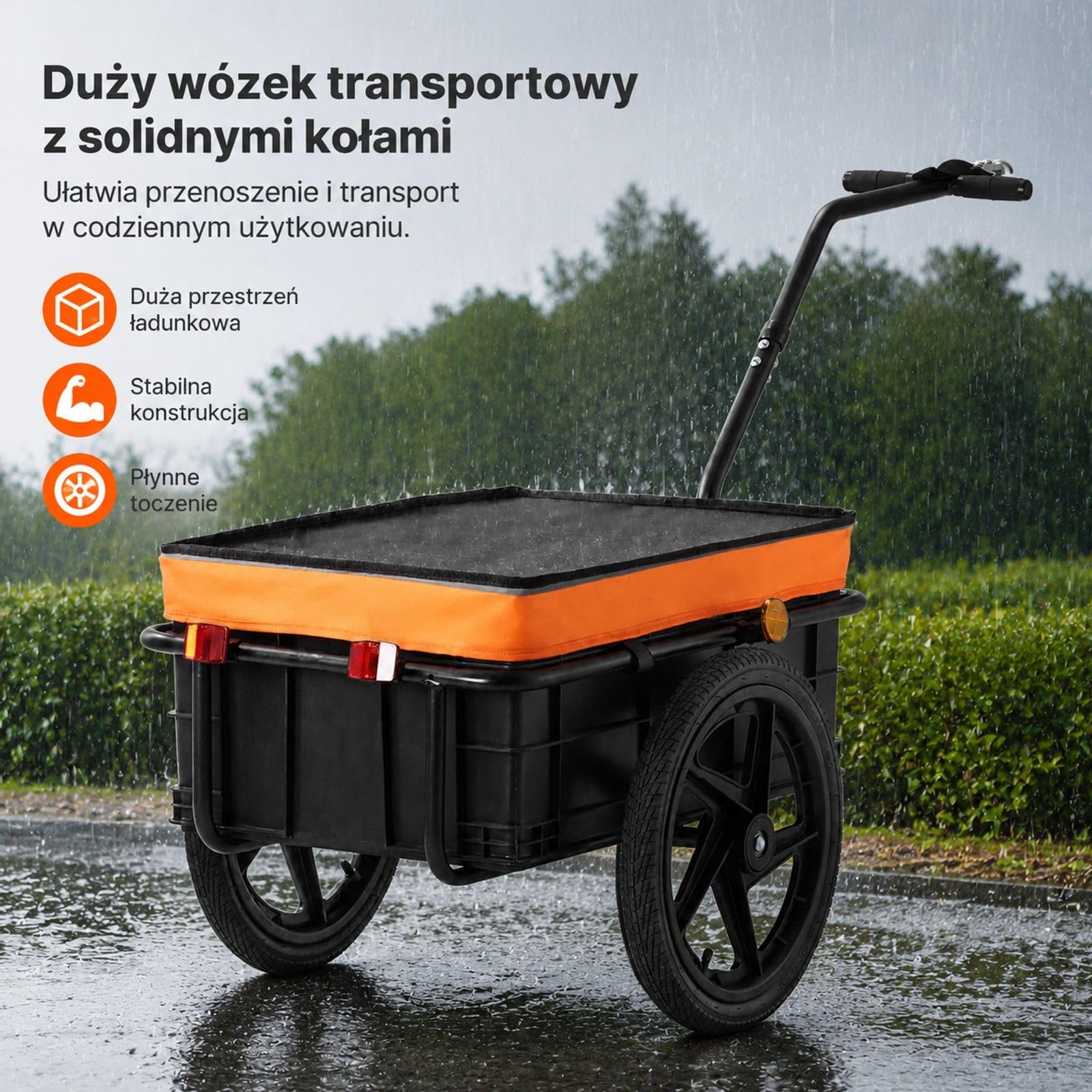 Przyczepka rowerowa bagażowa, udźwig 40 kg, składany wózek transportowy z uniwersalnym zaczepem do zakupów i kempingu