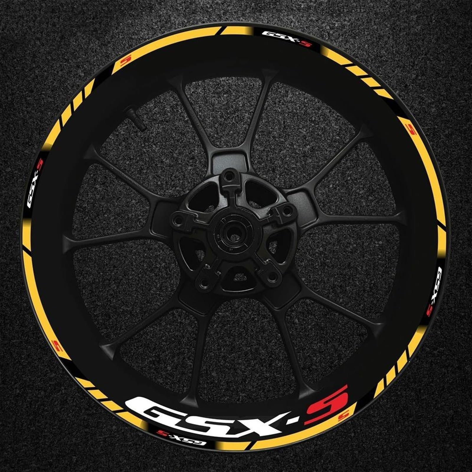 Motorcycle Wheel Stickers for Suzuki Gsx-s Gsx-s750 Gsxs1000 750 1000 600 Stripes Reflective Rim Decals(Color9)