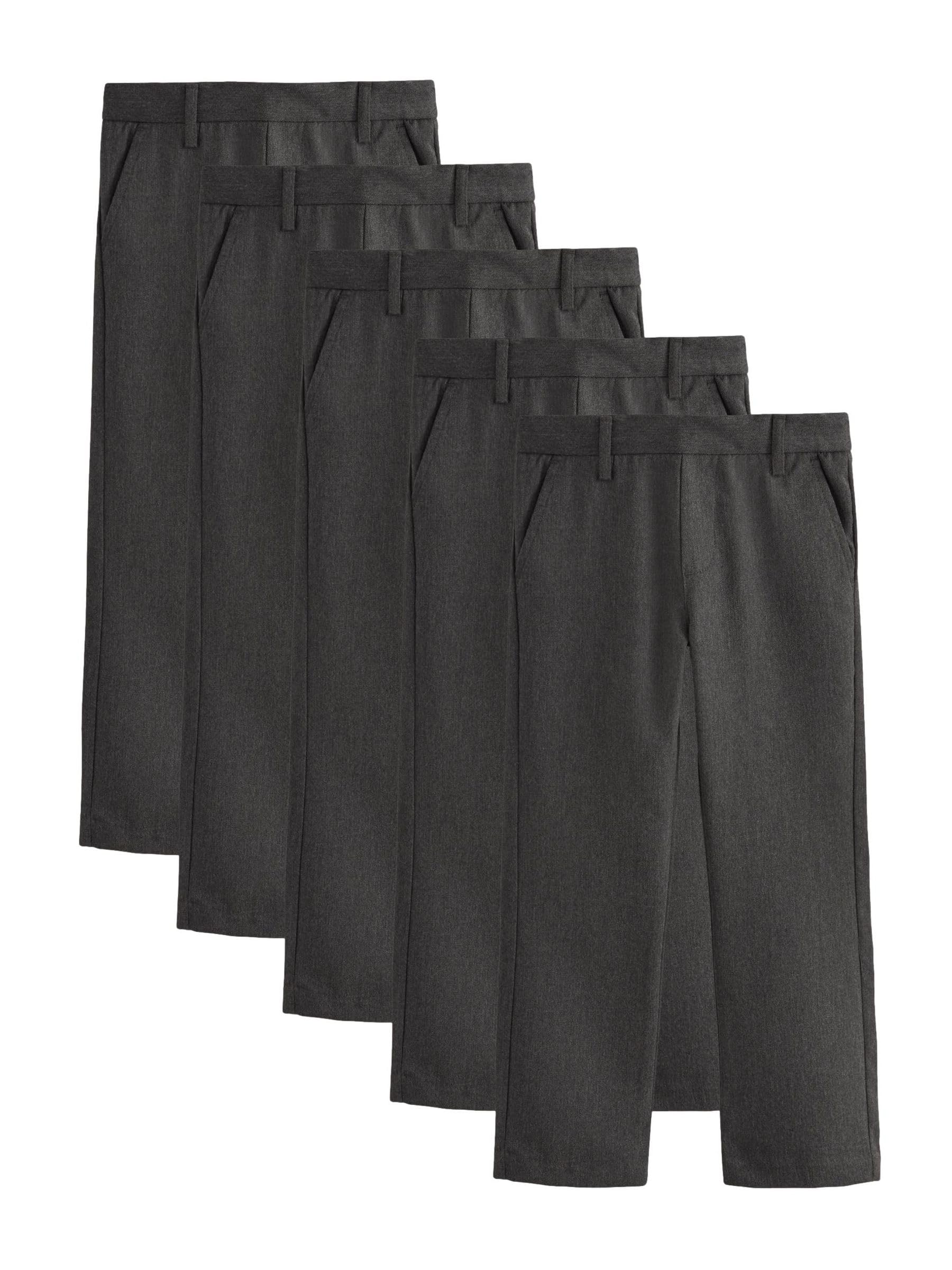 NEXT Niños Pack de 5 Pantalones Escolares sin Cierre de Pernera Recta