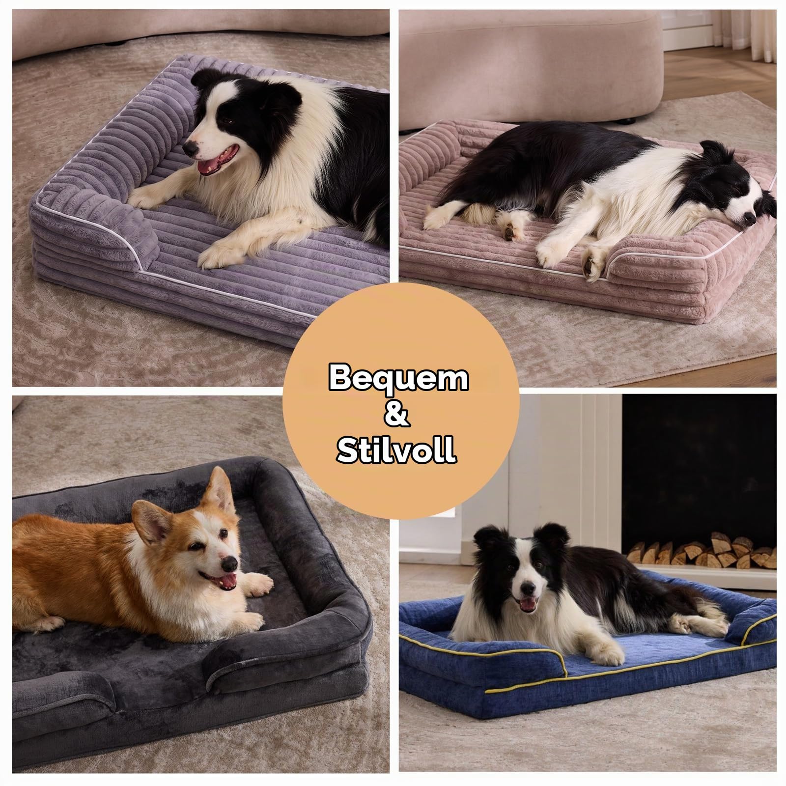 Orthopädisches Hundebett mittel (90 x 60 x 17 cm)