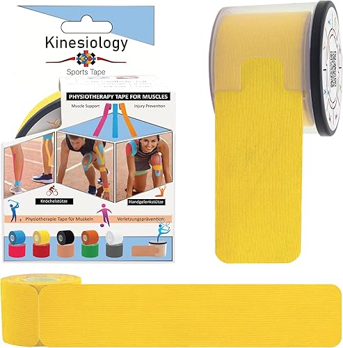 Vista 10 de Cinta de kinesiología precortada con dispensador – Cinta muscular deportiva sintética – Negro – Rollo de 16.4 ft – 20 tiras – Cinta de fisioterapia