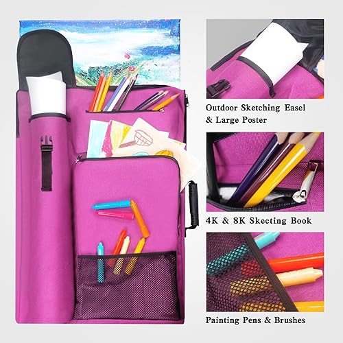 Miniatura 4 de Bolsa de portafolio de arte, estuche para portafolio de artistas, 19 x 25, mochila de arte para suministros de artistacarpeta de portafolio, obras