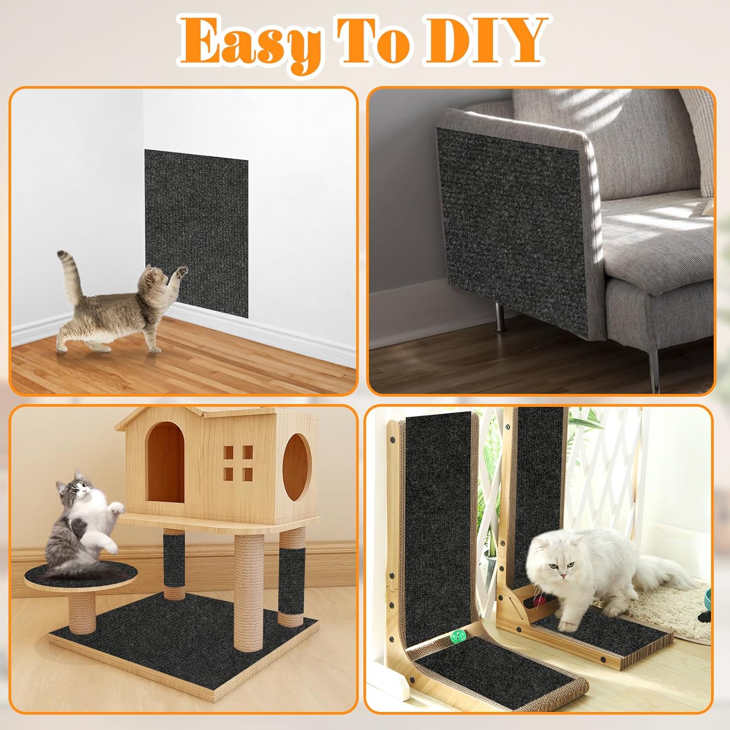 review Rypet 4PCS Trimmable Self-Adhesive Cat Scratch Mat 23.6