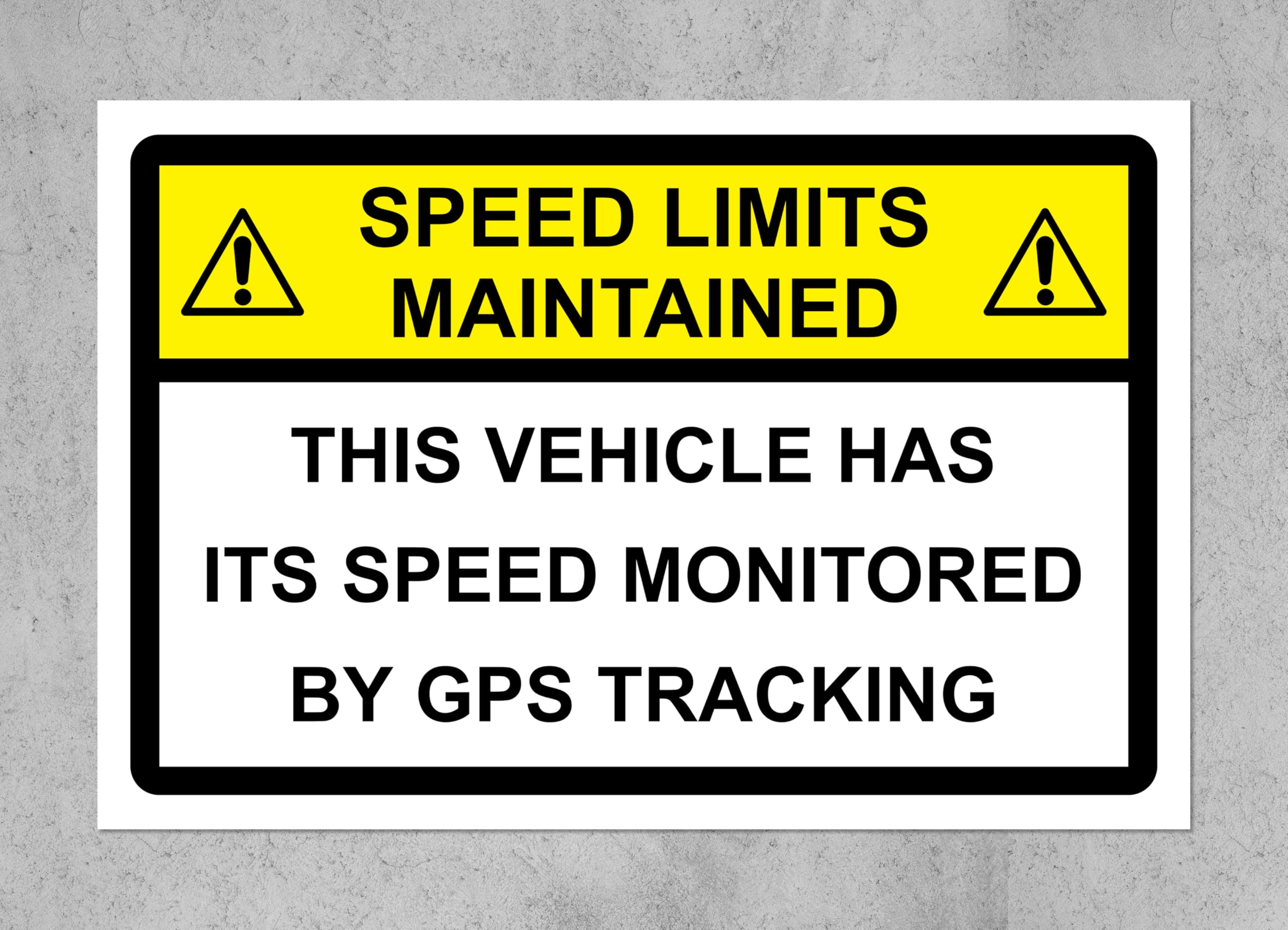 Kpcm Display Ltd Yellow This Vehicle Has Its Speed Monitored By Gps Tracking Sign - Self Adhesive Sticker (200Mm X 150Mm)