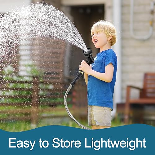 Miniatura 6 de Manguera de jardín de acero inoxidable de 50 pies de metal resistente con boquillas de manguera de agua de 10 funciones para patio al aire libre