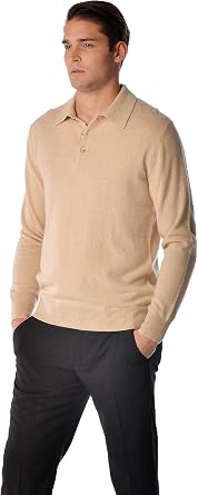 Cashmere Boutique Mens Pure Cashmere Polo Neck Pullover