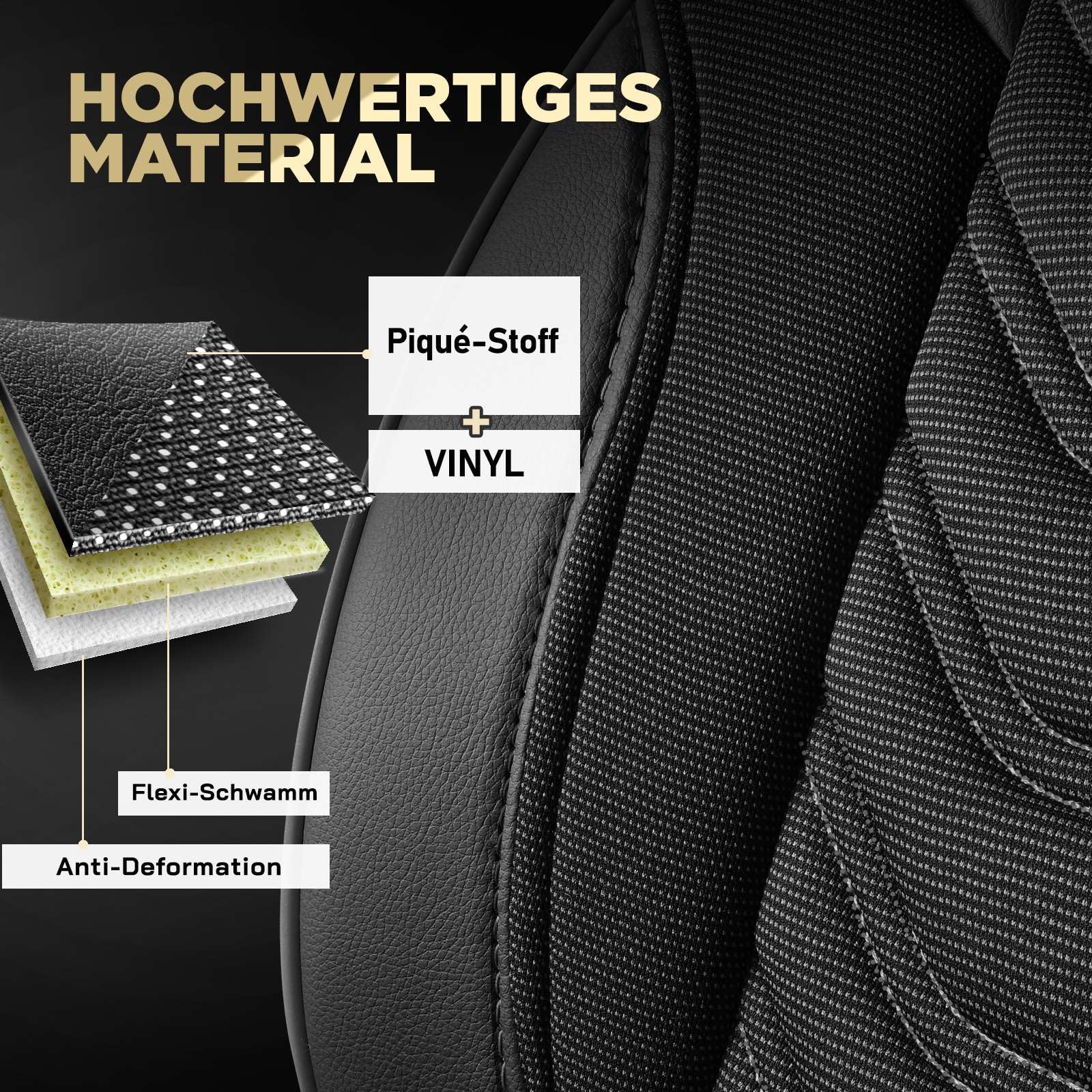 Housses de siège auto 2 + 1 pour Renault Master 4 / Nissan Interstar 3 2024-2026 - Housse de siège auto en tissu piqué - Kit de siège avant avec kit de montage - Siège passager droit
