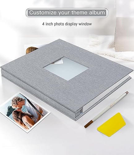 Miniatura 67 de popotop Álbum de fotos autoadhesivo con ventana de visualización de imágenes, 60 páginas, kit de suministros para álbumes de recortes para fotos