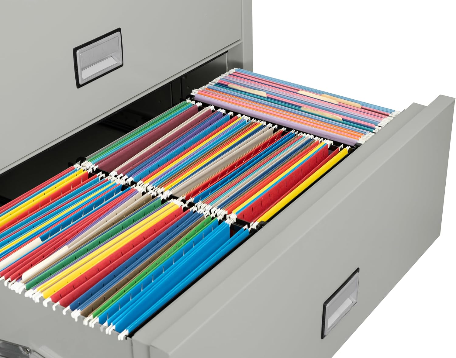 38 inch Wide 4-Drawer Lateral Fireproof File Cabinet – Legal and Letter Size Filing – Key Lock – Water Resistant – Fire Safe and Impact Rated – Light Gray Finish – Model LAT4W38LG