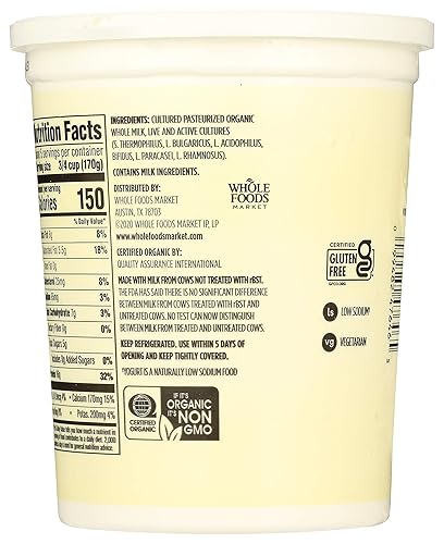 Miniatura 4 de 365 by Whole Foods Market, Yogurt Greek Plain Leche entera orgánica, 32 onzas
