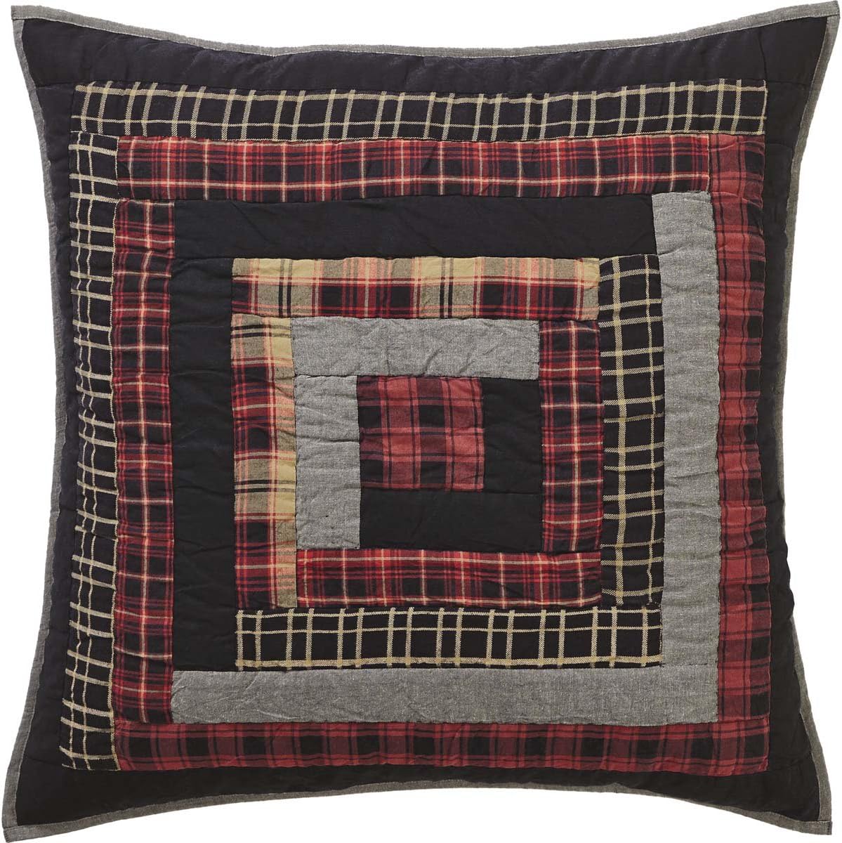 VHC Brands Rustic & Lodge Cumberland Quilted Bedding Accessory, Euro Sham 26x26, Chili Pepper Red