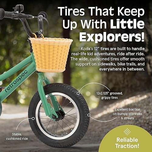Miniatura 7 de Retrospec Koda Plus Kids Bike for Boys & Girls Ages 2-3 Years - 12" Children's Bicycle, Adjustable Seat & Handlebars, Removable Training Wheels,