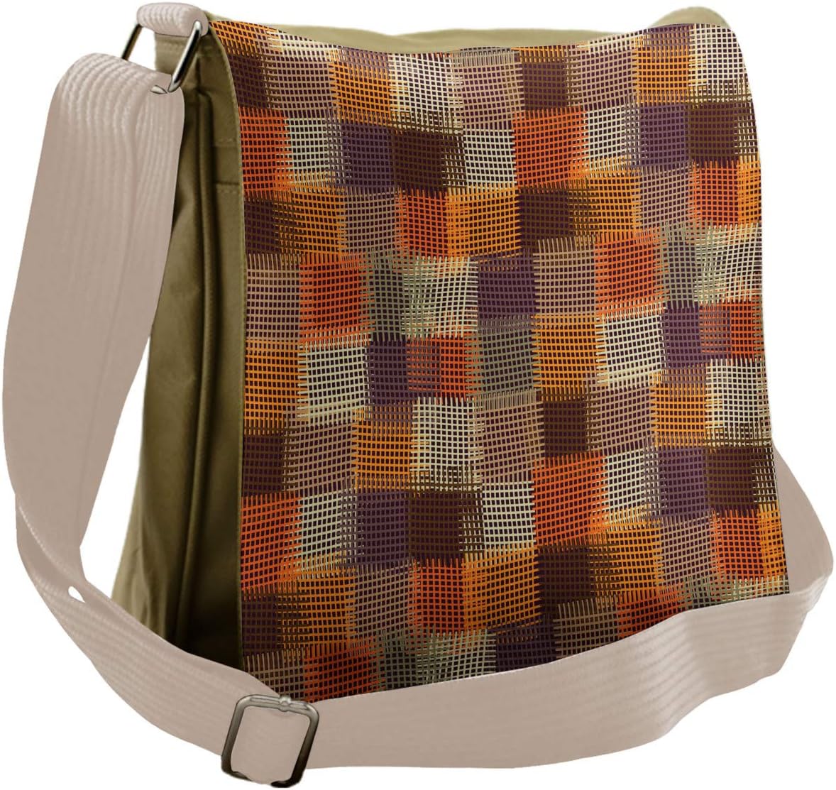Ambesonne Geometric Messenger Bag, Digital Grunge Design