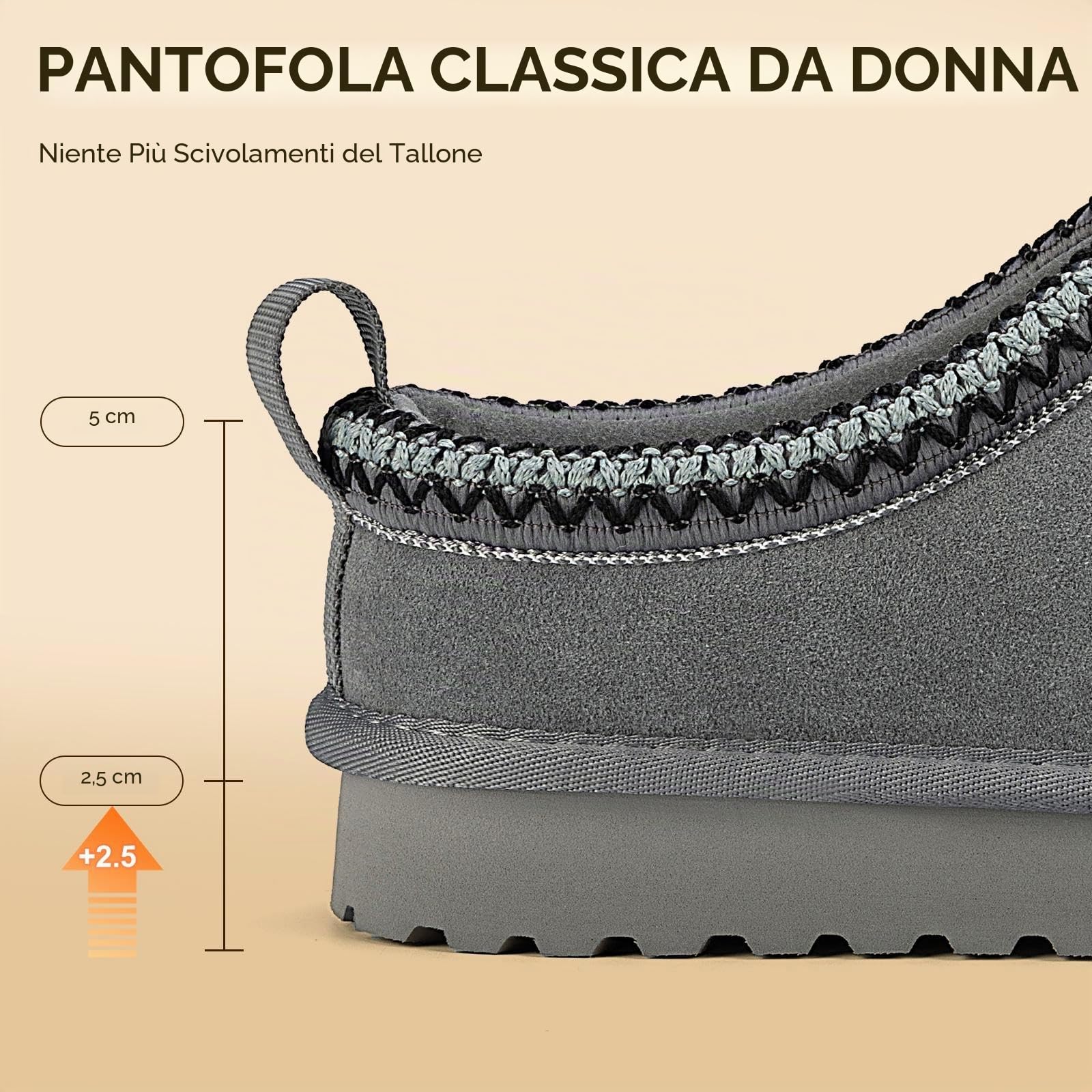 Mishansha Pantofole Donna Invernali Ciabatte Pelose Casa Taglie 36-42 | Pantofole Invernali, Scarpe Casa,Ciabatte Chiuse Calde e Comode, Antiscivolo,