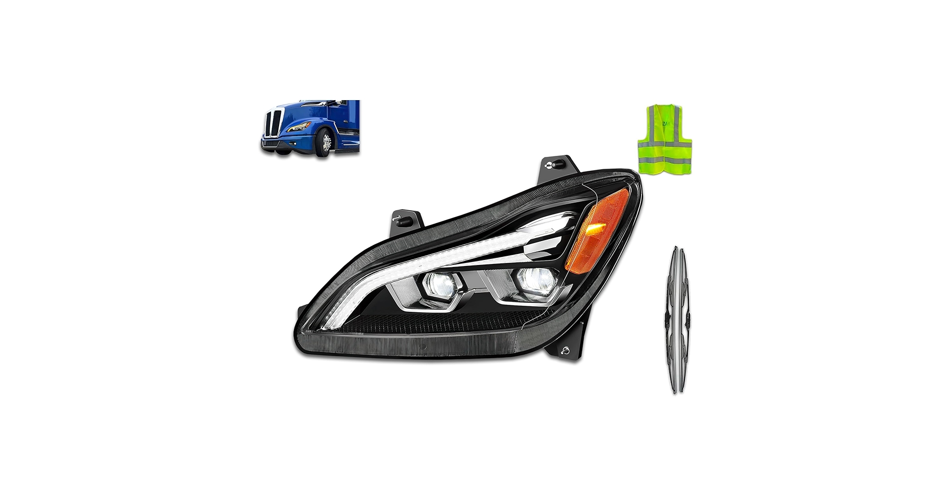Amazon.com: KOZAK Full LED Headlight Assembly Black Housing