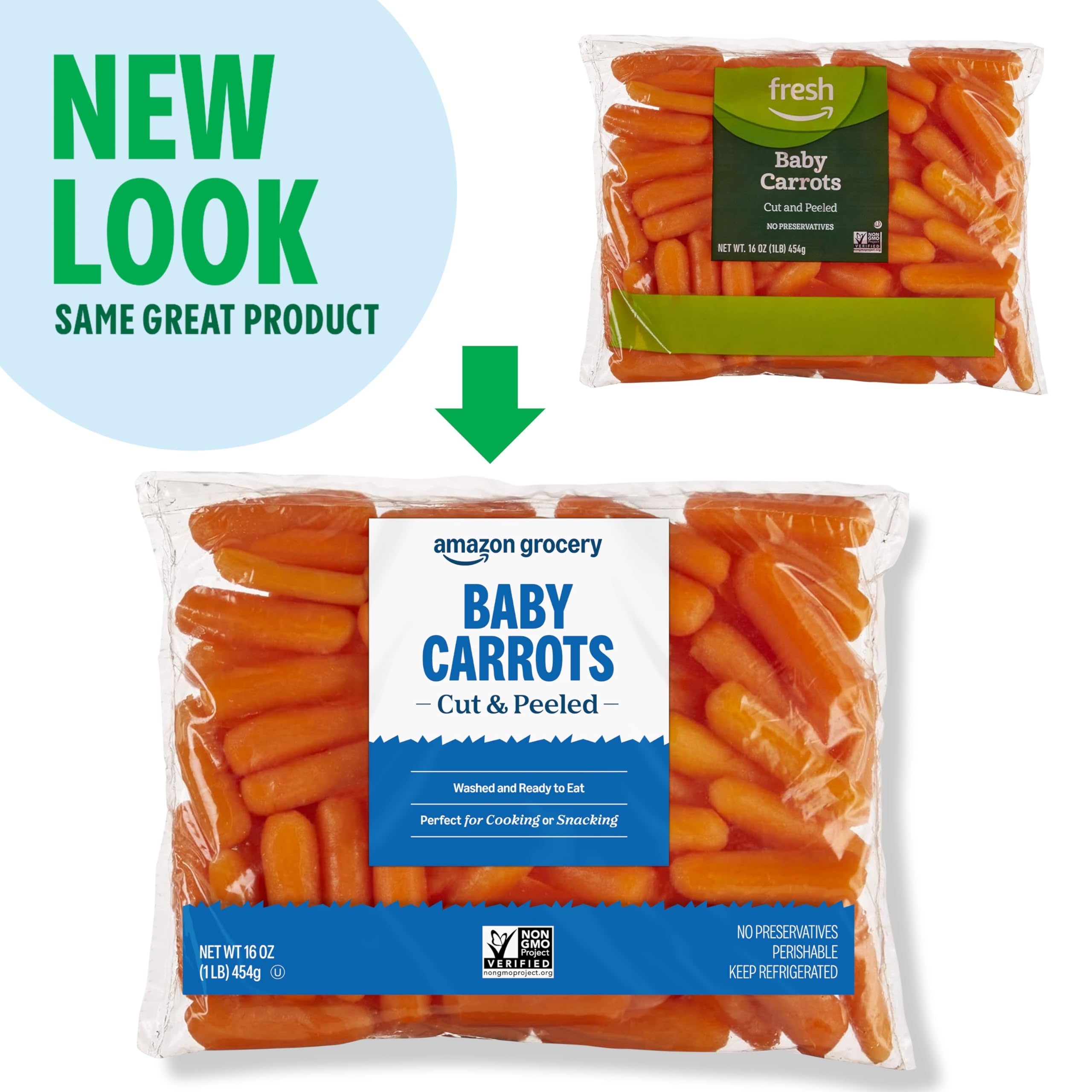 Amazon Grocery Cut Peeled Baby Carrots 16 Oz Previously Fresh Brand Packaging May Vary — view 2