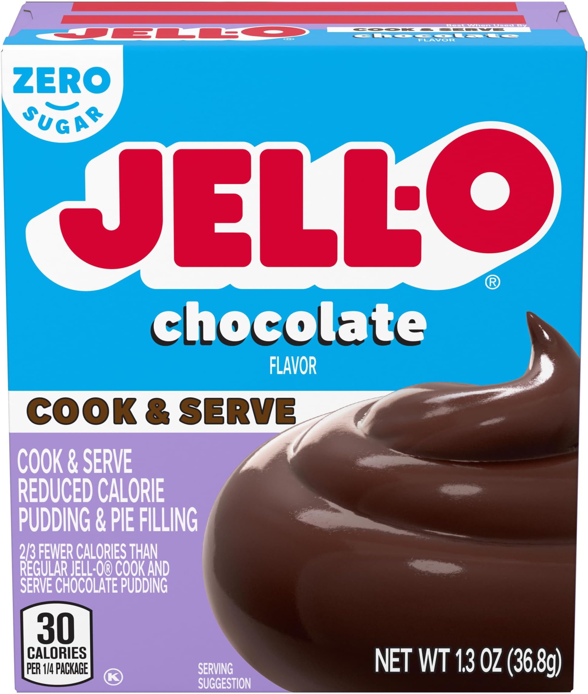 Chocolate Pudding, Cook & Serve, Sugar Free, 1.3 oz Box, 4 Packs