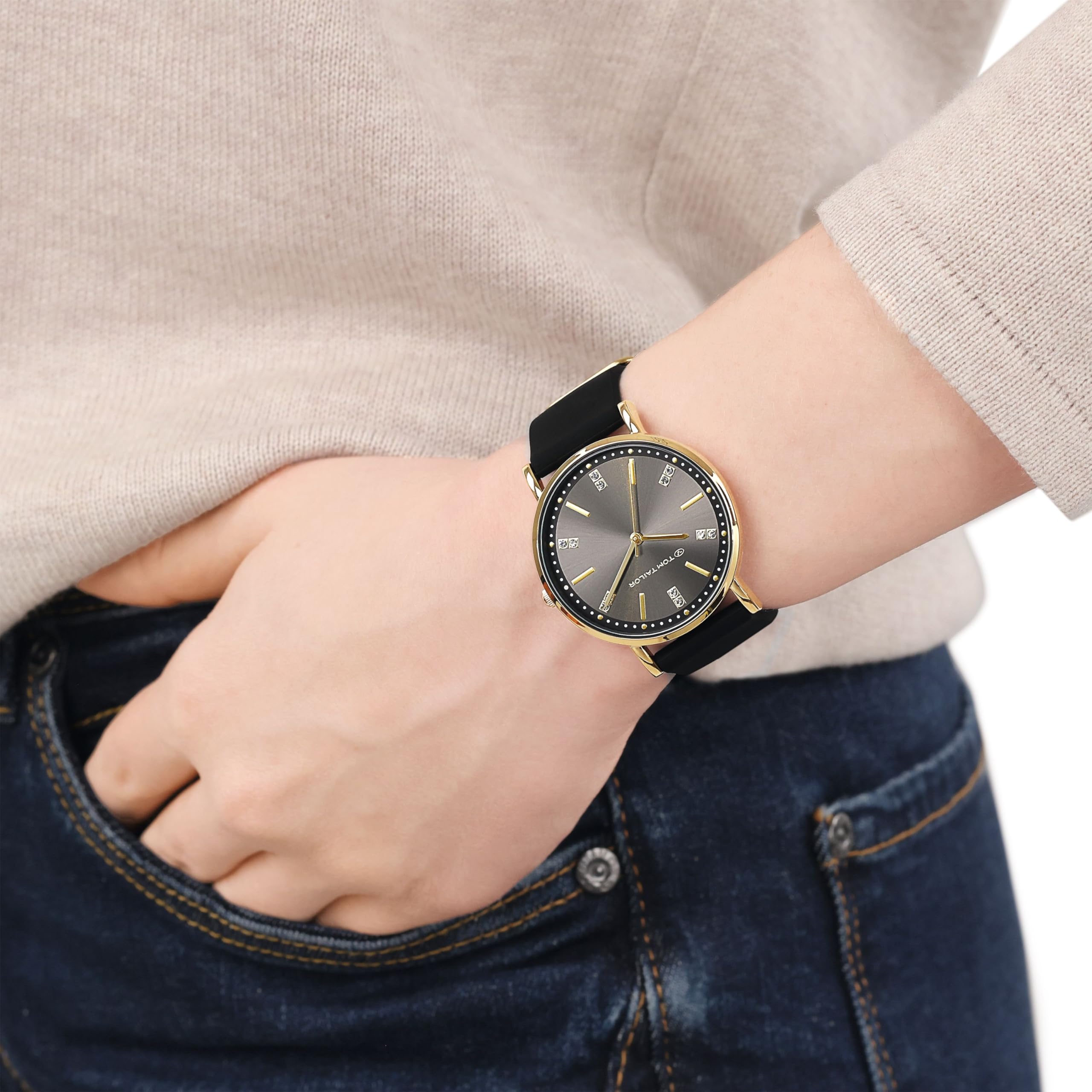 TOM TAILOR - Damen Quarz Armbanduhr - Alloy Gehäuse - Silikon Armband - Wasserdicht 3 Bar - mit Kristall