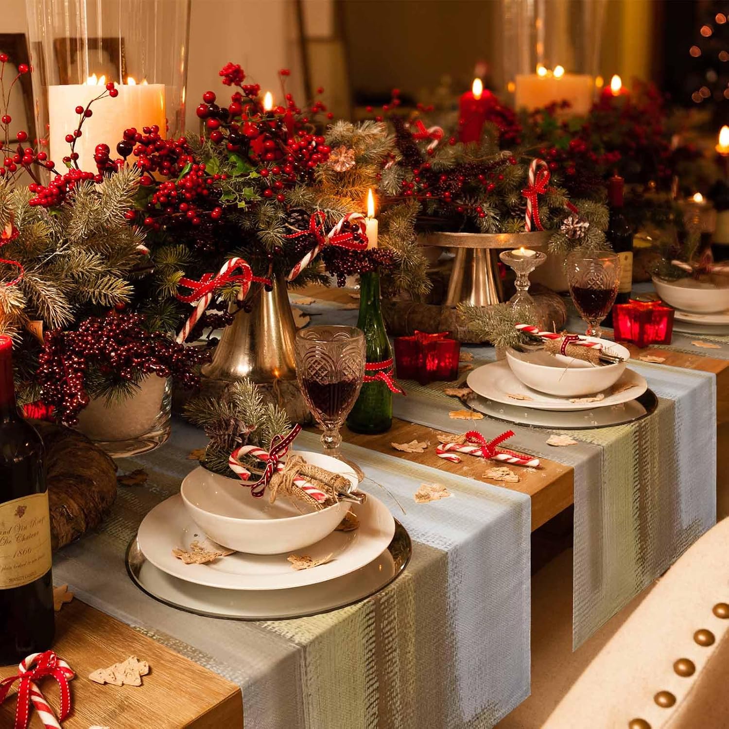 Gold Brown Table Runner 90 Inches Long for Dining Table Decor,Abstract Modern Minimalist Smear Art Ombre Burlap Linen Farmhouse Table Runner Coffee Table Runners Dresser Scarf for Kitchen Party