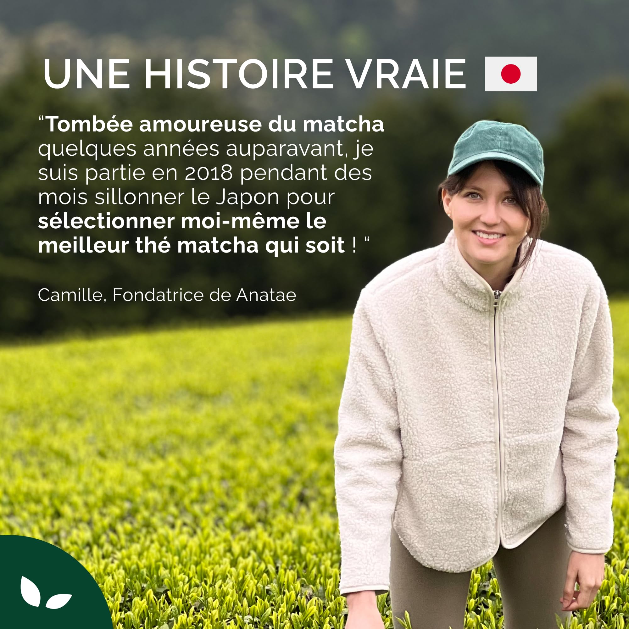 Anatae Marque française - Thé Matcha prestige yuzu bio - Amertume discrète - Poudre de thé vert matcha 100% BIO qualité premium - Récolté à la main à Nishio, Japon (30g)