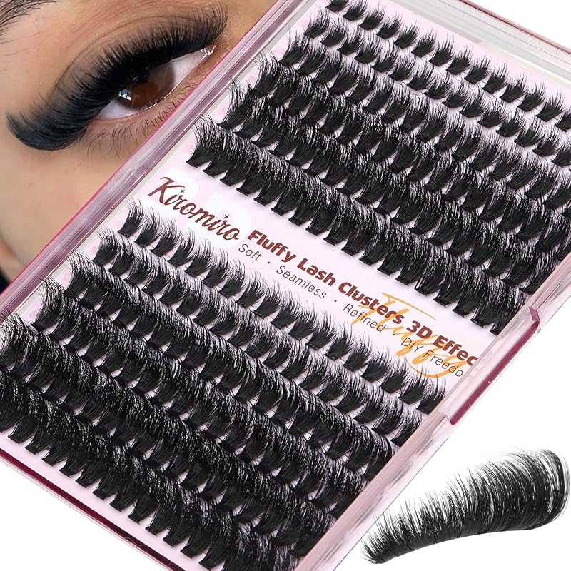 Kiromiro Cílios Postiços em Tufo D Curl 3D, Comprimentos Mistos de 8 a 20 mm, 216 unidades