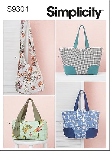 Simplicity Bolsa de mano, Hobo, bolsa de mano, código 9304, patrón de costura, talla única, color blanco