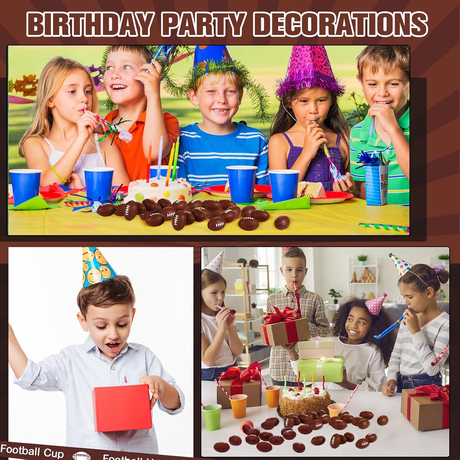 60 Pcs Mini Football Stress Ball 1.5 Inch Small Soft Foam Balls Bulk Sports Party Favors with Drawstring Mesh Bag for Sports Theme Party Favor Supplies Outdoor Games (Dark Brown) - Image 6